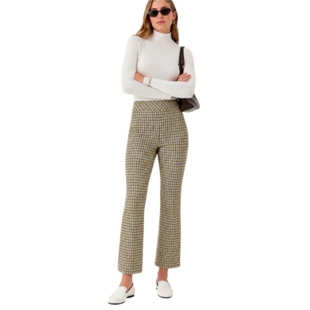Spanx The Perfect Kick Flare Pants Womens L Dijon Houndstooth Excellent 20517R